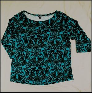 NWOT Turquoise 3/4-sleeve top